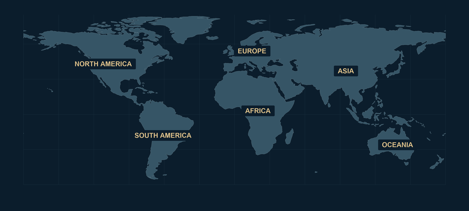 World map showing Africa, Asia, Europe, North America, South America and Oceania as the continents in Consoss’s global sourcing outlook